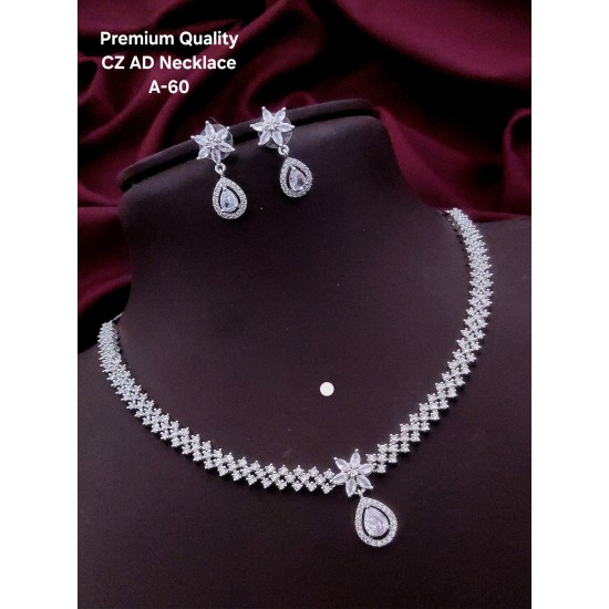 Crystal Bloom CZ AD Necklace Set