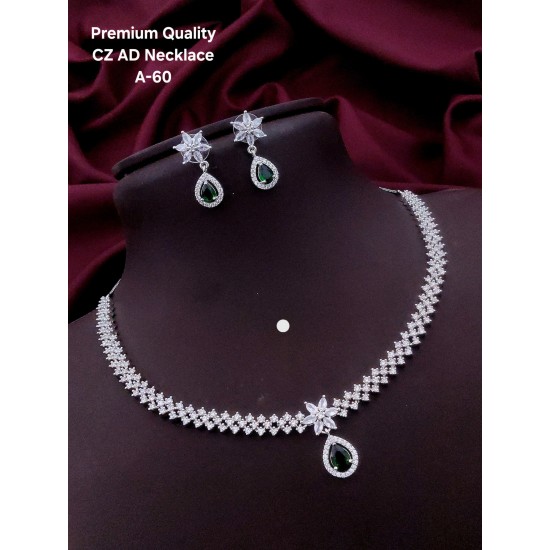 Crystal Bloom CZ AD Necklace Set