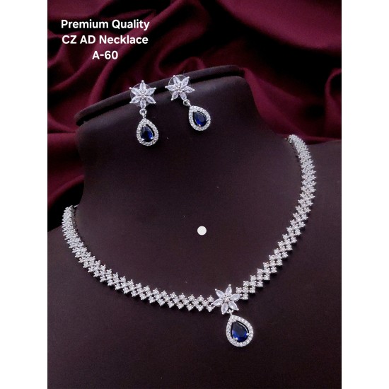 Crystal Bloom CZ AD Necklace Set