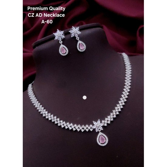 Crystal Bloom CZ AD Necklace Set