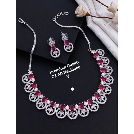 Crystal Radiance CZ AD Necklace Set 