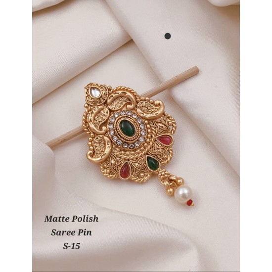 Matte Polish Traditional Saree Pin – S-15 Matte Polish Traditional Saree Pin – S-15