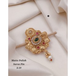 Matte Polish Saree Pin S-19