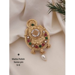 Matte Polish Saree Pin S-6