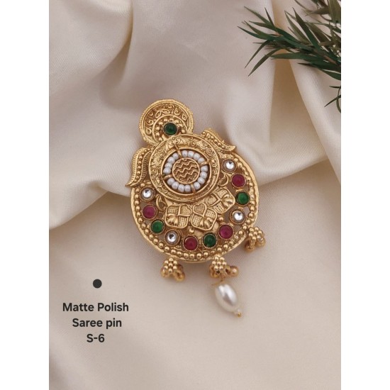 Matte Polish Saree Pin S-6